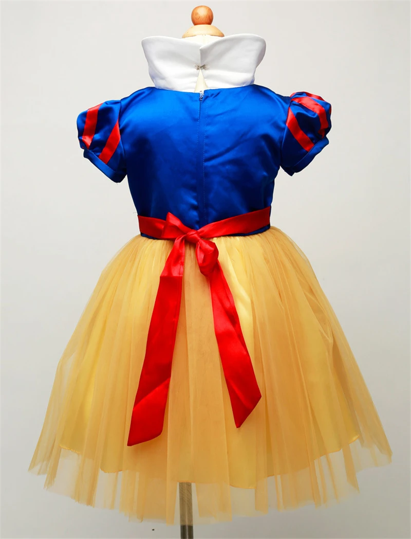 OTISBABY 4 layers Snow White Cosplay Dresses for Girls Party Princess Dress Children's Tulle Dress Baby Girl Tutu Dress Infant silk dress