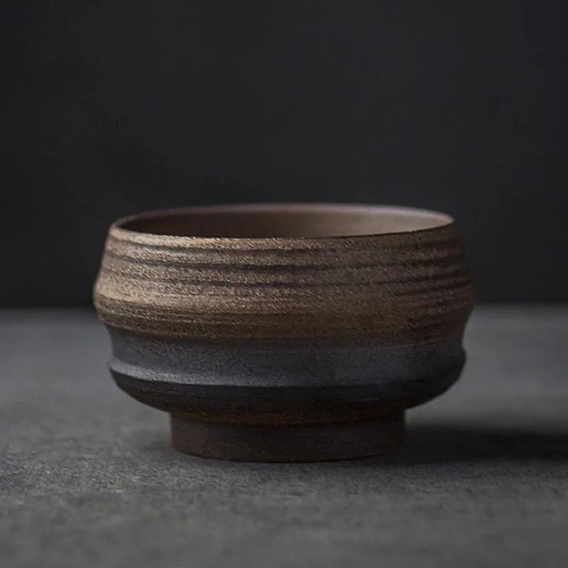 Дзен японский стиль винтажная грубая керамика чайная чашка ручной работы