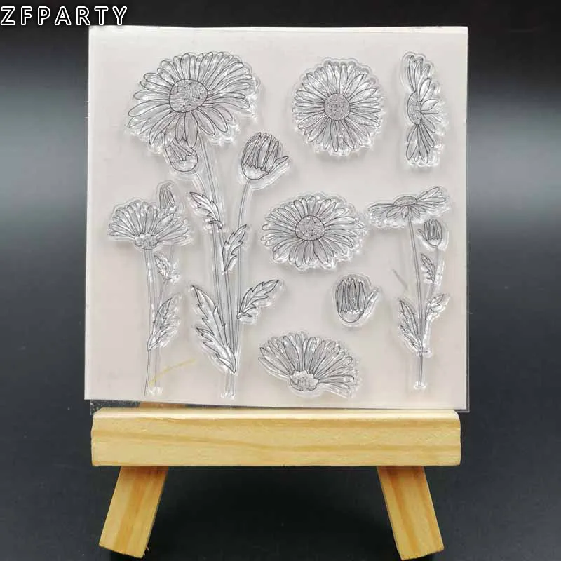 ZFPARTY цветы прозрачный силиконовый штамп для скрапбукинга DIY/фотоальбом декоративный прозрачный штамп