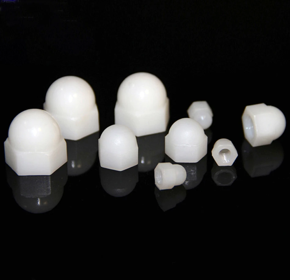 

Nylon Locking Hex Cap Nut white. 10pcs M3-M20