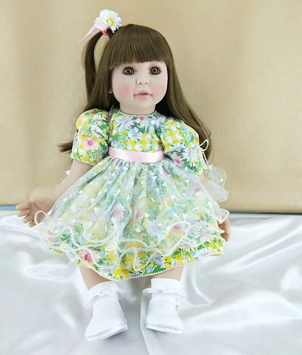 

Pursue 24"/60 cm So Beautiful Green Dress Baby Alive Silicone Reborn Toddler Princess Girl Doll Toys for Children Girls Present