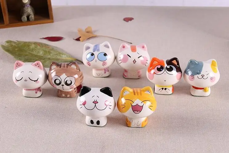Kawaii 8 шт. керамический домашний декор Ремесла для комнаты фарфоровые фигурки