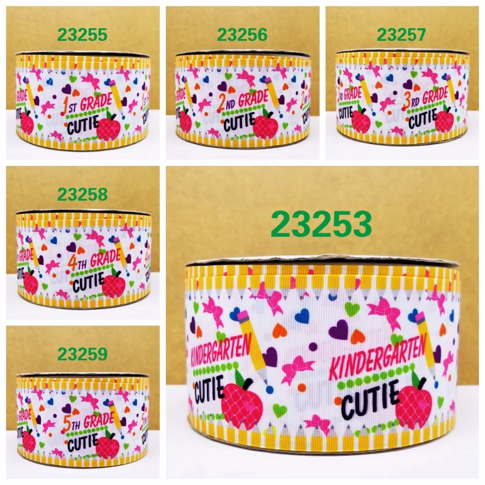 

Free shipping 50 yard per size back to school ribbon printed grosgrain ribbon 23259
