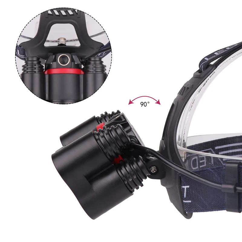 Налобный фонарь yunmai cob/светодиодный 8000 лм Перезаряжаемый USB 1 * T6 + 40*2835