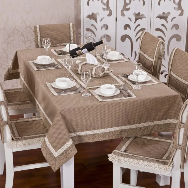 

Plaid rustic table cloth fabric dining chair cushion cover seat set rectangle and square tablecloth coffee talbe cloth