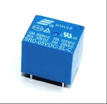 Free shipping 5pcs SRD-05VDC-SL-C 5VDC 10A Power relay PCB Type T73-5V 5 feet SRD-05VDC-SL-C New and original