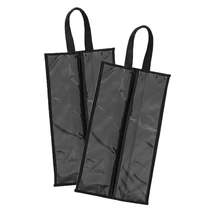 Переносная дорожная сумка для хранения обуви, черная сумка-тоут на молнии, органайзер для обуви, ткань Оксфорд+ прозрачный ПВХ, пылезащитный, водонепроницаемый, AHD003