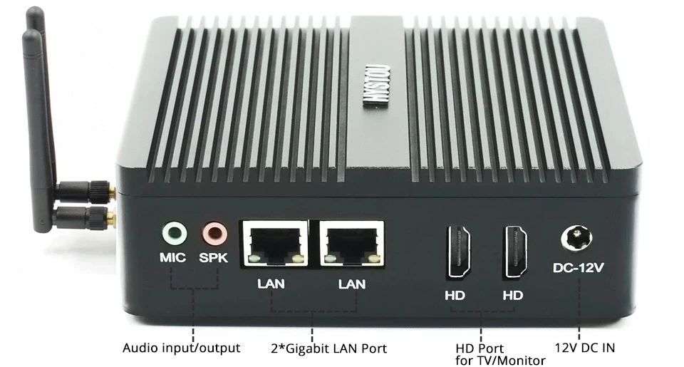 2 LAN Minipc четырехъядерный процессор Celeron N3160 Мини ПК Windows 10 Linux PFsense маршрутизатор