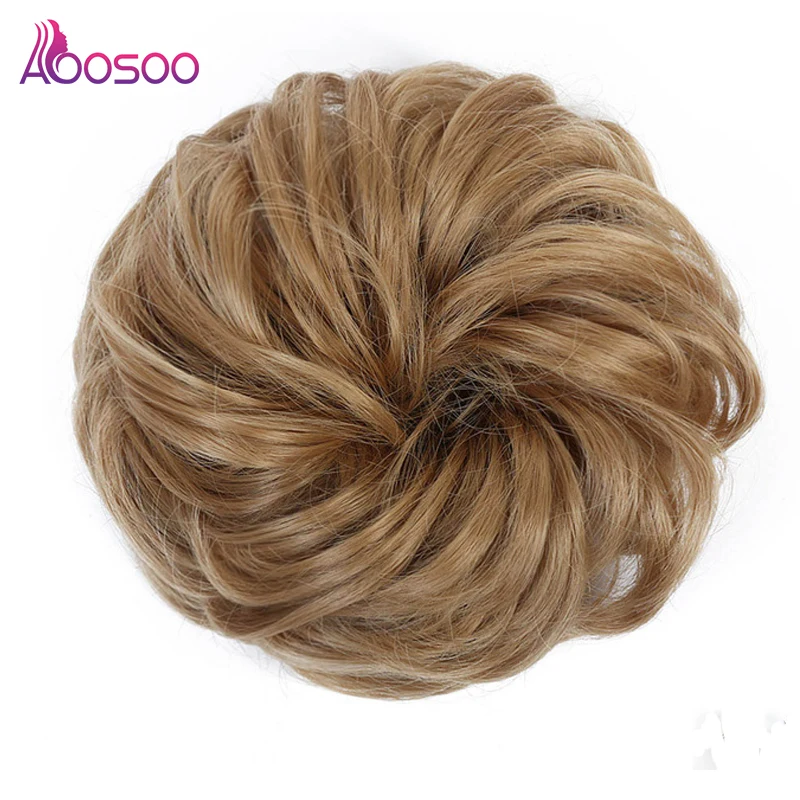 AOOSOO Ladies hair band with rubber band synthetic hair donut hair piece hairpin wrapped ponytail Hairwear