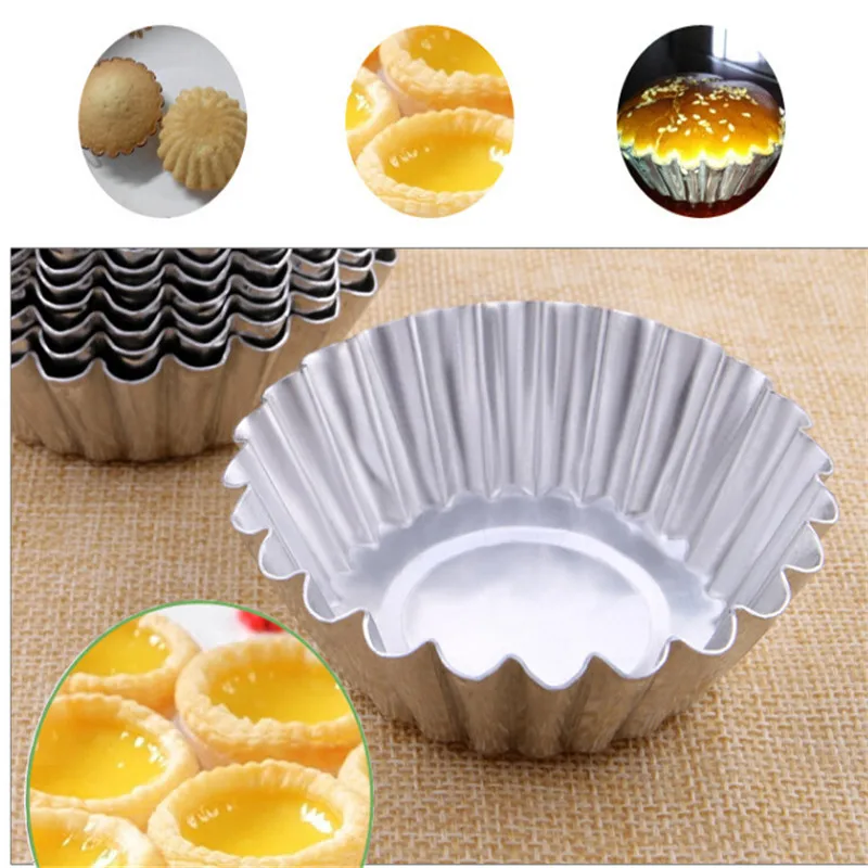 6pcs/pack Stainless Steel Egg Tart Molds 9.5cm Diameter Cookie Pudding