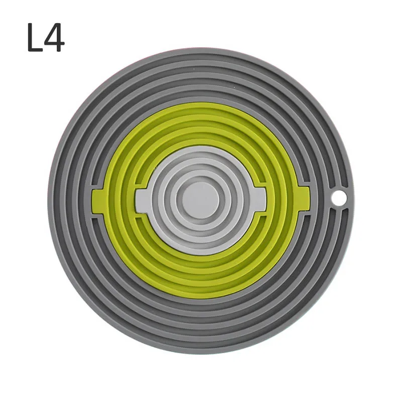 Подстаканник чаши подставки Настольный Декор силикон круглый изоляционный коврик для кухни, принадлежности 3 в 1 Многофункциональный стол салфетки - Цвет: L4
