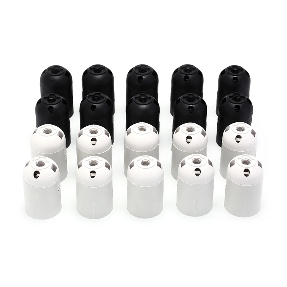 10pcs High Quality Black E27 Light Bulb Lamp Holder Base Pendant Screw Cap Socket 250V 4A