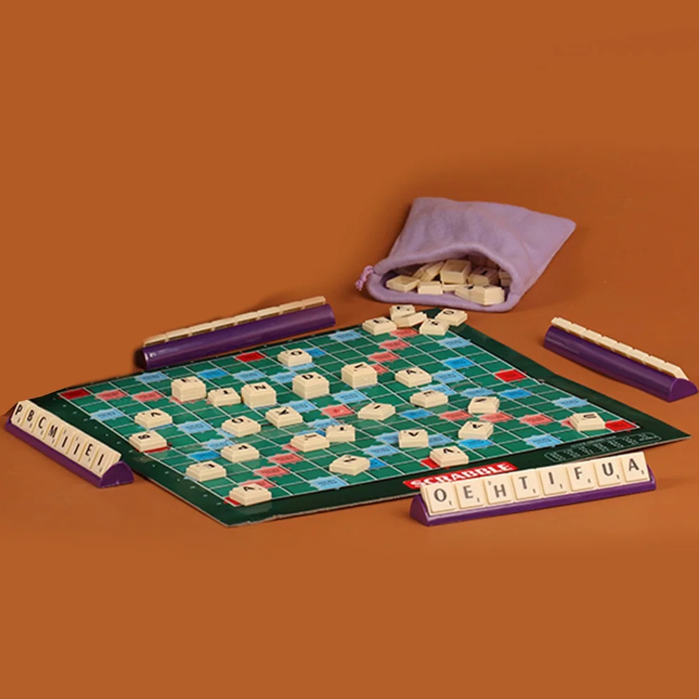 Английская французская версия головоломки доска орфография Scrabble Настольная игра Кроссворд орфографическая игра для детские головоломки доска настольная Игра пазл