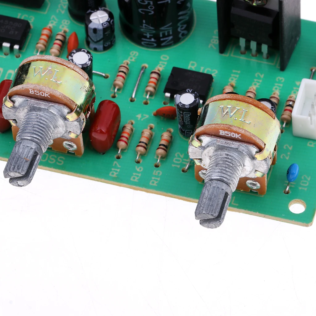 NE4558 OP-AMP HIFI Amplifier Volume Tone EQ Control Board Preamplifier DIY Dual Treble Midrange Bass