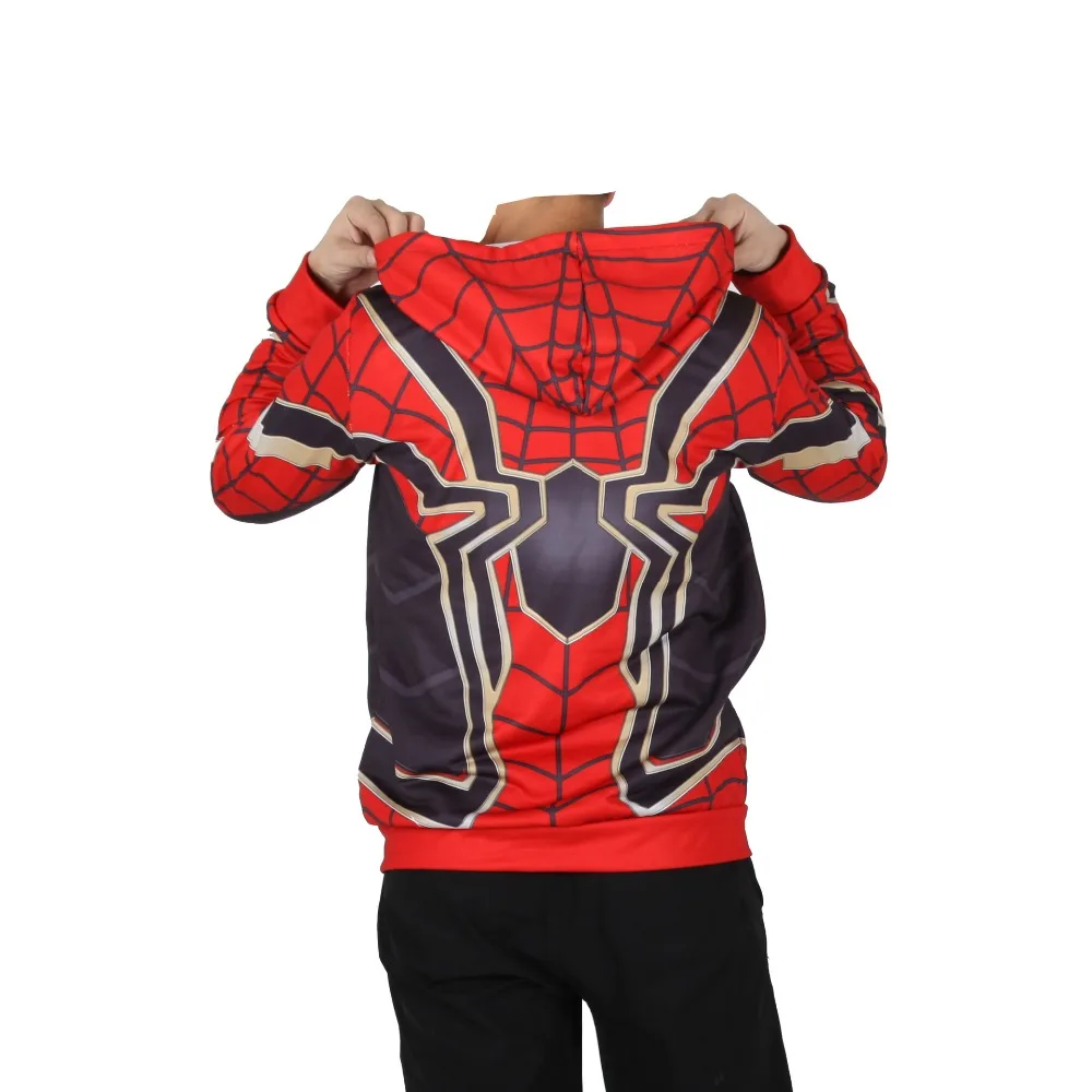 New Cosplay Avengers endgame hoodie Steel Spiderman Sweater Halloween Cosplay Costume carnaval Jacket Sweatshirts