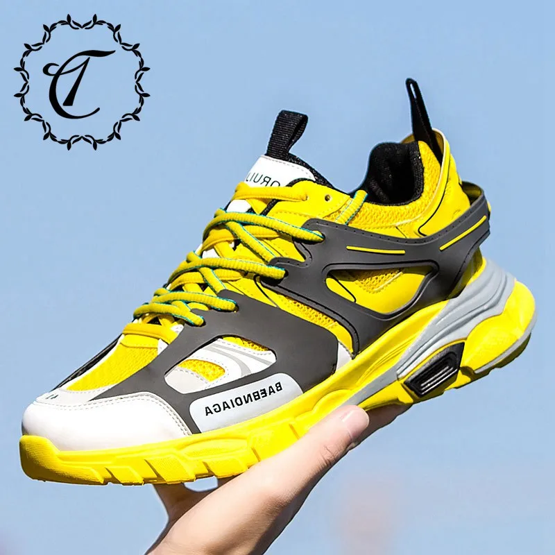 

CatriCa Summer 2019 Designer Trainers Shoes Men High Quality Fashion Luxury Male Tennis Sneakers Black Blue Yellow White 180982
