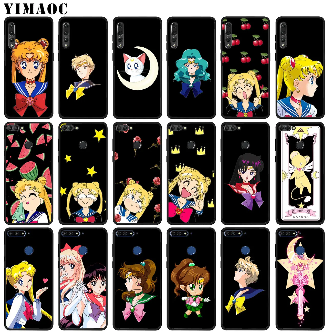 

YIMAOC Pretty Soldier Sailor Moon Bishoujo Senshi Soft Silicone Case for Huawei P20 Pro P10 P9 P8 Lite Mini 2017 P Smart Z 2019