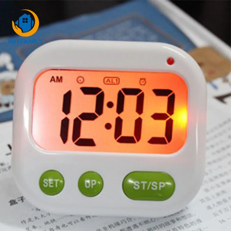 

LED Alarm Clock Dual Vibration Digital Timer and Clock Silent Kitchen Studying Cooking of home decorate digital watch