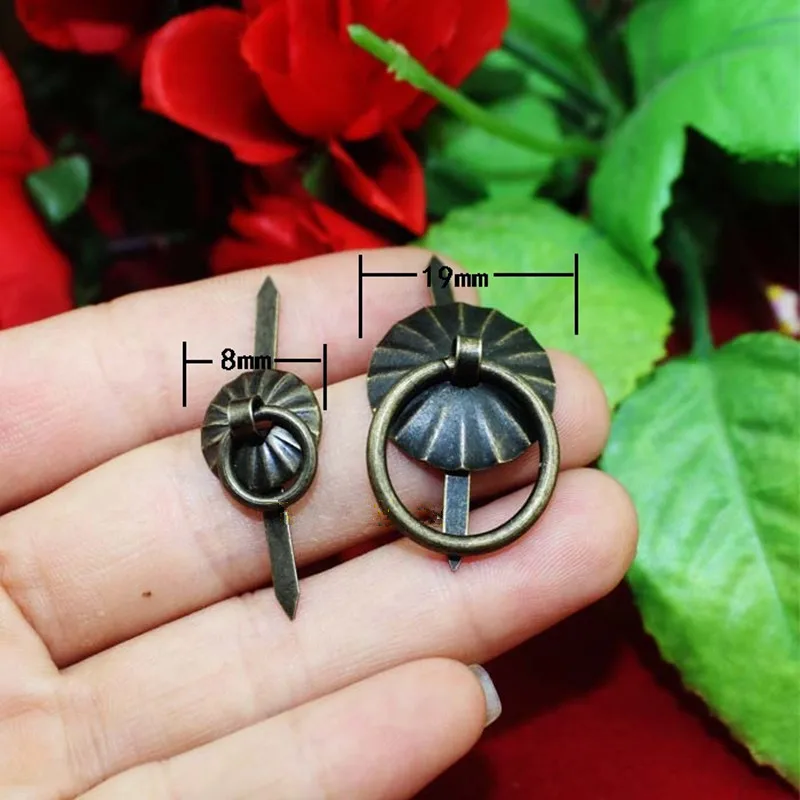 

Antique Bronze Sun Drawer Cabinet Desk Door Pull Handle Knob Furniture Hardware Ring Pin Handle 40Pcs