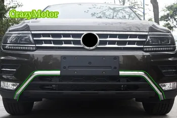 

For Volkswagen tiguan 2017 2018 (2nd Gen) 2pcs/set Car Racing Grill Front Grille Trim Decoration ABS Chrome Exterior Accessories