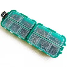 80 Pcs /Set Fishing Accessories Tackle Box + Fishhooks,Ball Bearing Swivel Fishing Connectors,Interlock Snap Pins,O Split Rings
