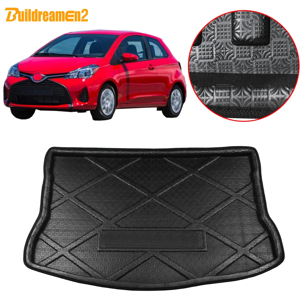 Buildreamen2 For Toyota Yaris L Car Rear Trunk Mat Luggage Tray Boot