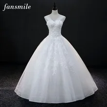 Fansmile Спагетти ремни Vestido De Noiva бальные Свадебные платья под заказ Плюс Размер свадебное платье свадьба платье FSM-127F