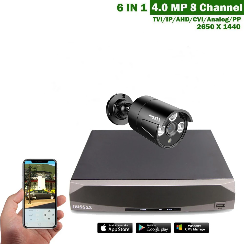 OOSSXX 8CH DVR 4.0MP HDMI CCTV Системы видео Регистраторы 1 шт. 2650*1440 безопасности