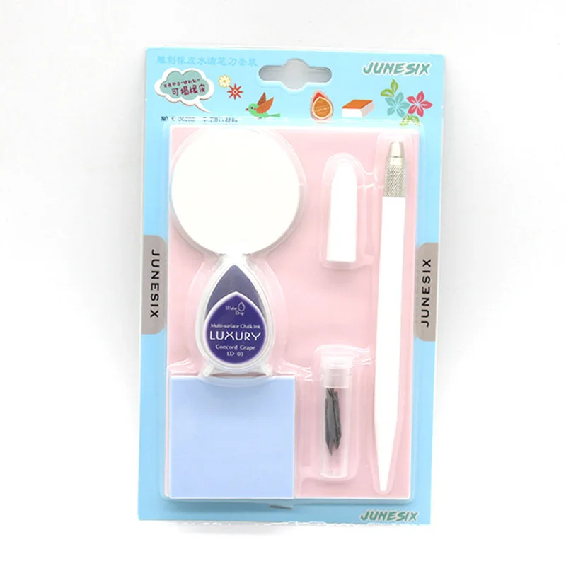

Rubber Carving Handcraft Set Sculpture Stamp DIY Tool Kit for Rubber Stamp Enthusiasts LXY9 NO29