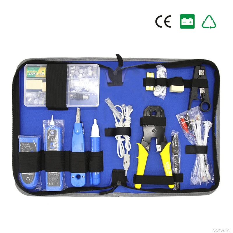 

Professional Network Computer Maintenance Repair Tool Kit Network Pliers RJ45 RJ11Tester Set Wire Tracker CAT5E Module Plug kit
