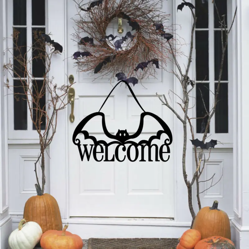 

Brand New Halloween Black Bat Scary Charm Decorative Charm for Interior Doorway Door Hanging Welcome Festival Decor
