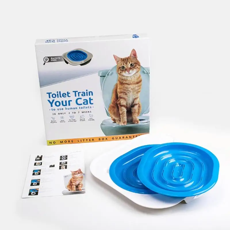 Plastic Cat Toilet Training Kit Litter Tray Box Trainer Pet Cleaning Supply Cat Toilet Trainer Toilet Pet Cleaning Training