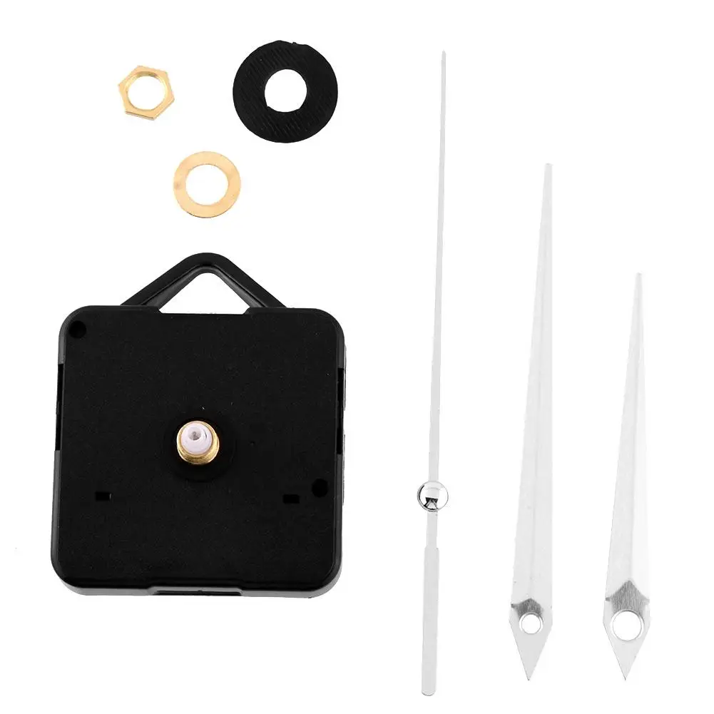 

Quiet Quartz Clock Movement Three Silver Hands Mechanism Tools Kit DIY