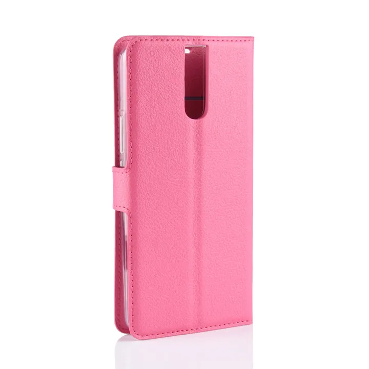 HUDOSSEN для Leagoo мощность 5 чехол роскошный защитный для мобильного Coque Leagoo 5 откидная крышка бумажник кожаный сумки - Цвет: Розово-красный