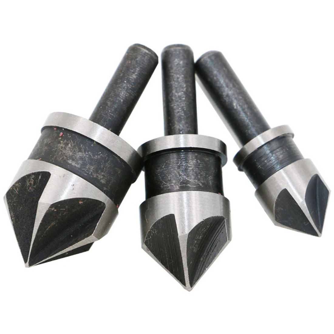 3pcs 12/16/19mm HSS 5 Flute Countersink Drill Bit 90 Degree Point Angle