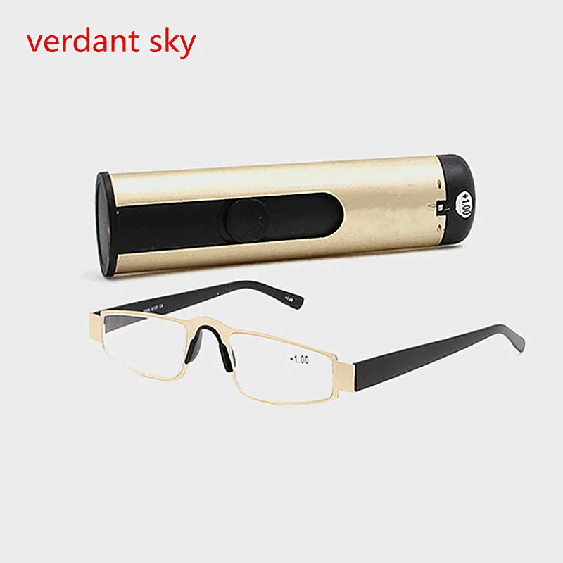 Online 2017 gafas clásicas de lectura de lujo para hombres gafas de presbicia de Metal para mujeres diseño de moda cómodo marco TR90 para lectores