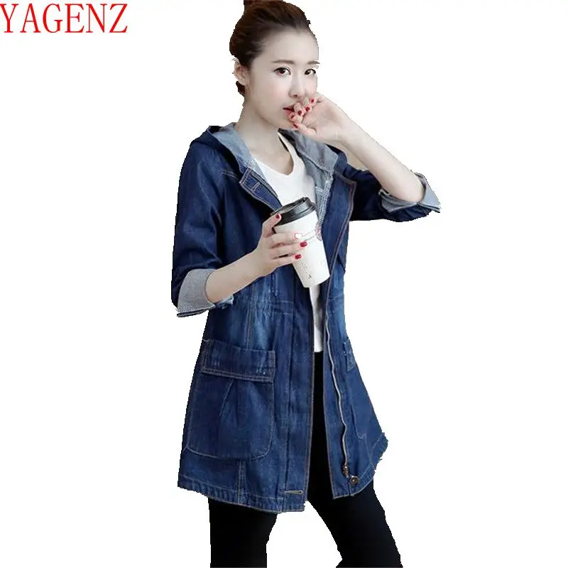 Yagenzfashion весенняя одежда для девушек студенток в ковбойском стиле пальто