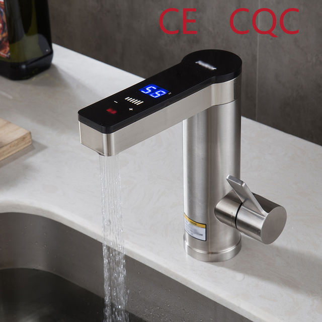 Automatic water heater tap with touch screen