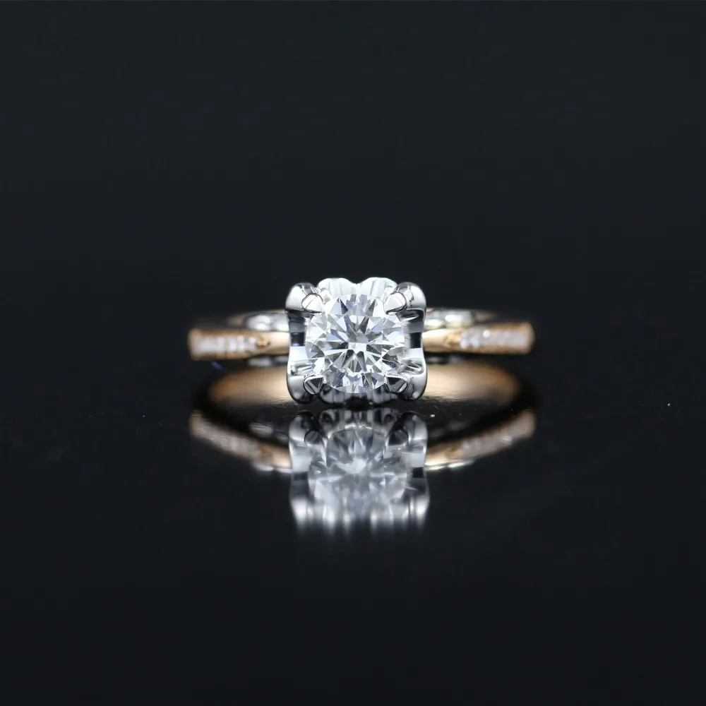 Женское круглое кольцо с натуральным бриллиантом LASAMERO 0.506CT FG/SI 18 К белое золото 2