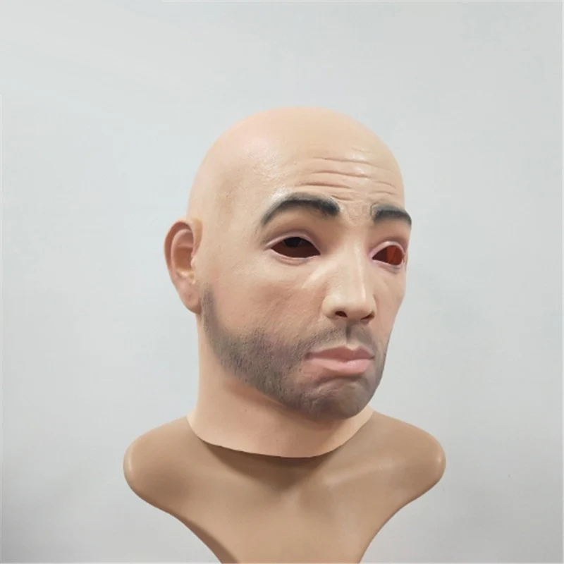 Новая искусственная Мужская латексная маска капюшон полный парик для лица человеческая кожа лицо Маскировка шалость Хэллоуин костюм Реалистичная силиконовая мужская маска