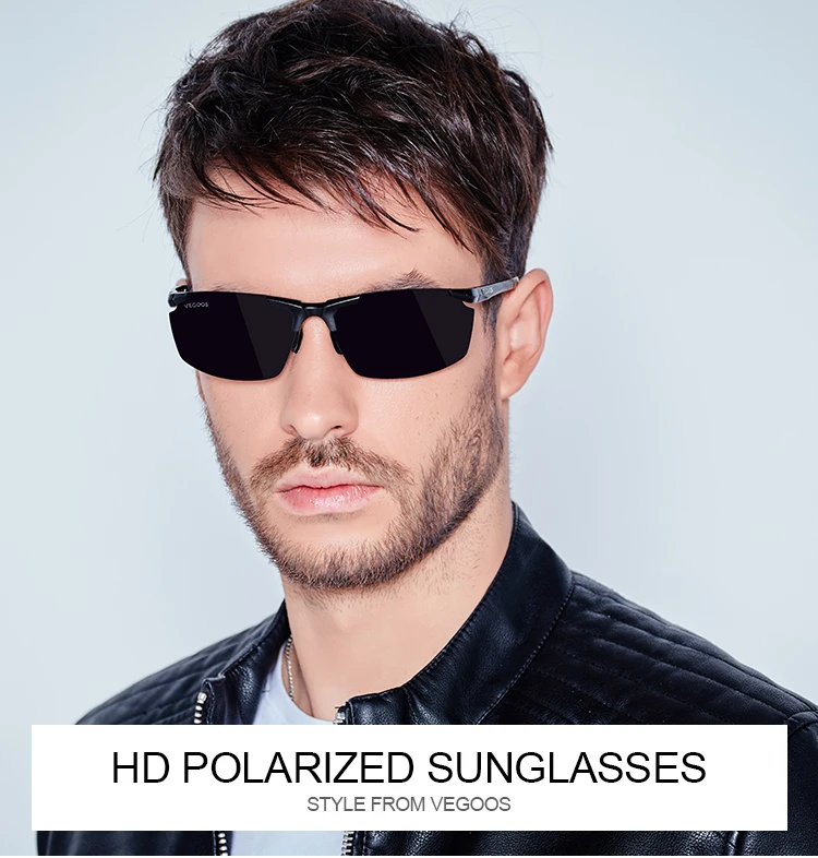 VEGOOS, спортивные солнцезащитные очки, мужские, поляризационные, защита от уф400 лучей, легкая оправа Al-Mg, солнцезащитные очки для вождения, рыбалка, путешествия#8068