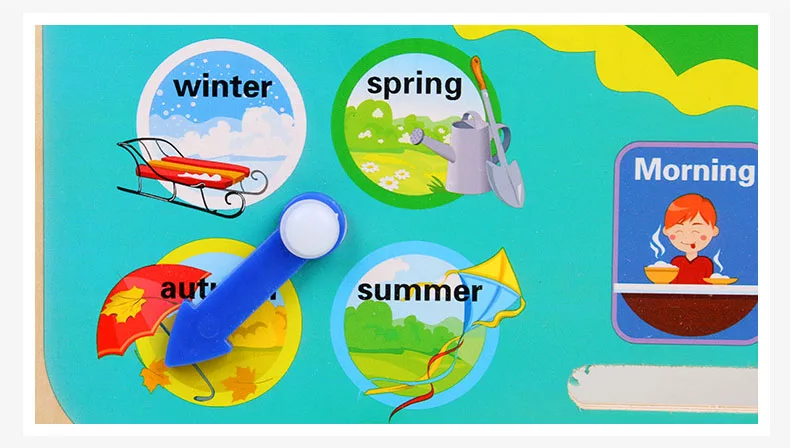 Деревянный Монтессори, игрушки для детей, погода, сезон, календарь, время познания, дошкольное образование, обучающие игрушки для детей