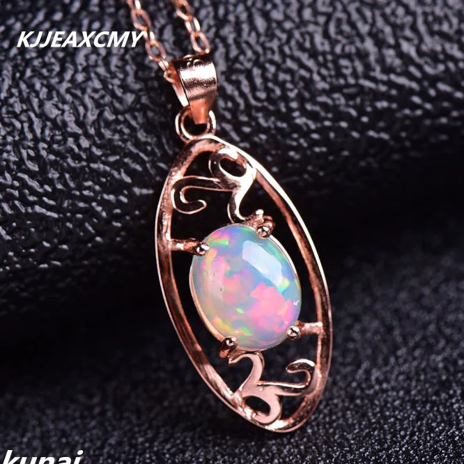 

KJJEAXCMY boutique jewelry,Multicolored jewelry 925 silver inlay natural opal pendant female simple wholesale