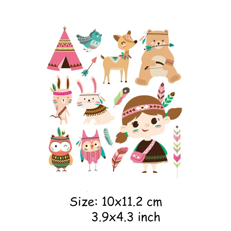 10 * 11cm Set Of Cartoon Animal Patches Children's Clothing Patches A-level Washable Heat Press Appliqued 