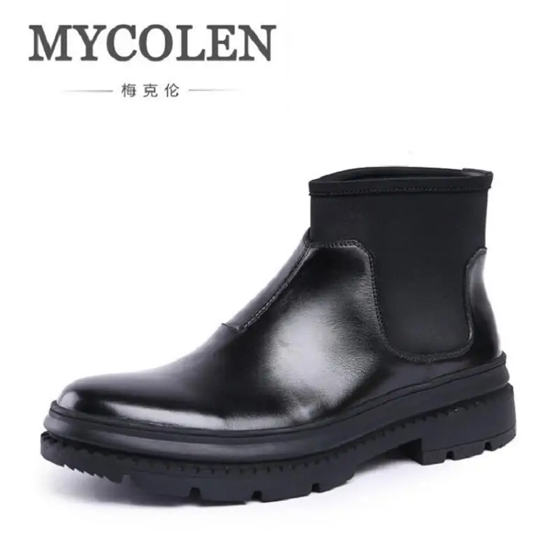 

MYCOLEN Brand New Chelsea Boots British Style Fashion Comfortable Male Thick Soles Ankle Boots Slip-On Casual Shoes Botas Hombre