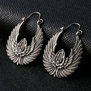 antique silver Африканский Символ сережки античное серебро Цвет Adinkra Gye Nyame серьги этнические ювелирные изделия - Окраска металла: antique silver