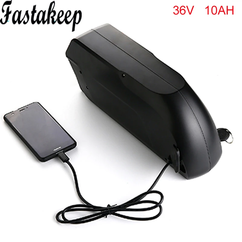 

lithium ion 36V 10Ah Frame eBike Battery Pack with Charger +USB port fit for 250W 350W 500W Bafang BBS02 E-Bike Motor