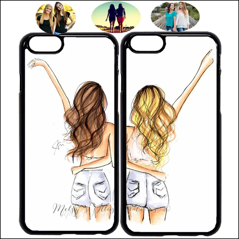 Милый чехол для телефона BFF Crazy Girls Best Friend iPhone X 7 8Plus XR Xs Max 6s Samsung S9 S10e + закаленное