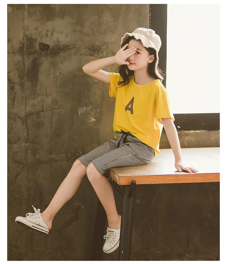 Conjuntos de Roupas Camiseta + Shorts Roupas da Menina Novas Meninas Verão Menina Manga Curta 2 Pcs Ternos Crianças 2020 6 Cheap Conjuntos de roupas