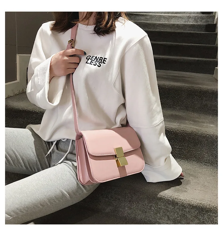 Роскошная брендовая квадратная сумка модная Новая высококачественная женская дизайнерская сумка из искусственной кожи повседневные сумки-мессенджеры через плечо с замком